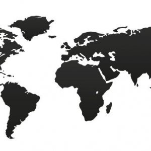 Mapa świata biało - czarna